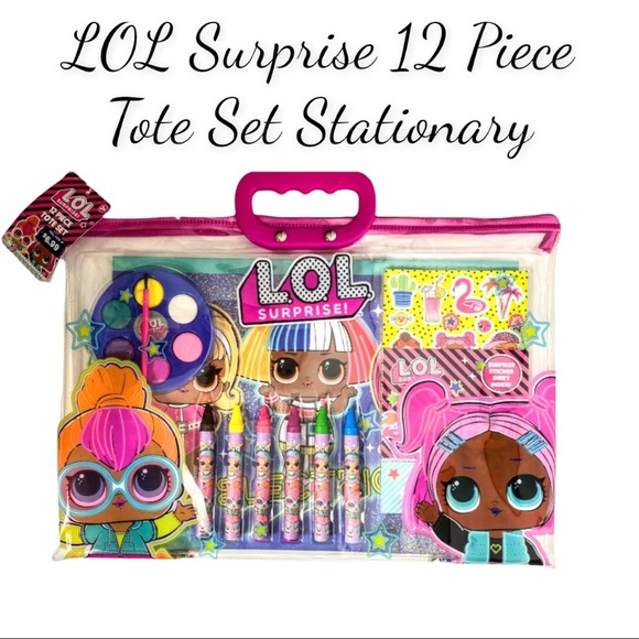 NWT LOL Surprise 12 Piece Tote Stationary Set - Picture 1 of 5